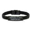 Cosplaying Gifts for Men Women, Keep Calm and, Joke Cosplaying Braided Leather Bracelet, Engraved Bracelet from Friends, Funny Cosplay Gifts, Funny Costumes, Cosplay Accessories, Costume view 1