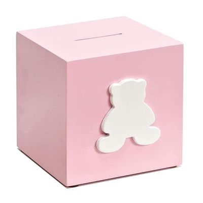 EISTEE Money Box,Piggy Bank,Coin Box,Small Piggy Banks, Pink Wooden Money Box,Unbreakable Wood Coin Bank Gifts Money Bank Coin Bank