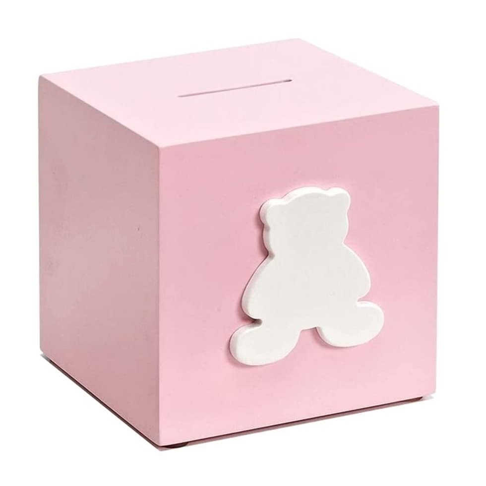 EISTEE Money Box,Piggy Bank,Coin Box,Small Piggy Banks, Pink Wooden Money Box,Unbreakable Wood Coin Bank Gifts Money Bank Coin Bank