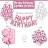 Happy Birthday Decorations for Girls Combo Kit- Pink Metallic Balloons, Letter Ballons, Foil Balloon, Confetti Ballon, Balloon Garland, Helium Balloons- Birthday Balloons for Decoration view 2