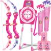 GMAOPHY 2 Pack Bow and Arrow Toy for 5 6 7 8 9 10 11 12 Year Old Boys, Birthday for Kids, Indoor Outdoor Sport Games Toys for Ages 4-8 8-12, LED Light Up Archery Set with 20 Toy Arrows (Pink) view 1