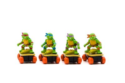 Teenage Mutant Ninja Turtles Switch Kick Skaters Pack of 4 - Gyro Self-Stabilizing Rip-Cord Powered Skateboard Toy Gift, Stock Stuffer for Ages 3+