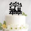 Mrs And Mrs Cake Toppers Personalized Travel Wedding Cake Toppers Two Brides with Love Trees Cake Topper Black Acrylic Same Sex Bride And Bride Gifts Mrs Mrs with Last Name view 1