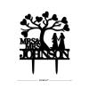 Mrs And Mrs Cake Toppers Personalized Travel Wedding Cake Toppers Two Brides with Love Trees Cake Topper Black Acrylic Same Sex Bride And Bride Gifts Mrs Mrs with Last Name view 2