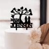 Mrs And Mrs Cake Toppers Personalized Travel Wedding Cake Toppers Two Brides with Love Trees Cake Topper Black Acrylic Same Sex Bride And Bride Gifts Mrs Mrs with Last Name view 4