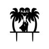 Custom Cake Toppers Palm Tree with Bride And Groom Couple Wedding Cake Toppers Tropical Beach Theme Black Acrylic Cake Topper Mr & Mrs Silhouette Wedding Keepsake Decoration with Initials view 2