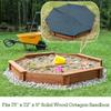 Cozzka Outdoor Octagon Sand Box Cover for 75" x 72" x 9" Octagon Sandbox Waterproof Heavy Duty Octagon Wood Sandbox view 2