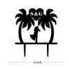 Travel Theme Wedding Cake Toppers Custom Mr And Mrs Cake Toppers Bride Groom with Palm Tree Cake Decoration Black Acrylic Couple Silhouette Cake Toppers with Initials view 3