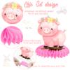 11Pcs Pink Farm Animals Honeycomb Centerpieces Farm Theme Party Table Centerpieces Barnyard Party Honeycomb Decorations Farm Birthday Party Table Decorations for Farm Theme Baby Shower Supplies view 2