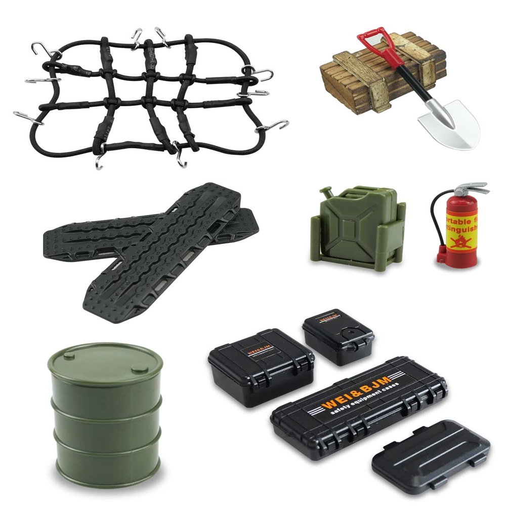 1/24 1/18 RC Crawler Accessories Fit for 1/18 TRX4M 1/24 Axial SCX24 (12Pcs Army Green)