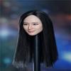 1/6 Scale Female Head Sculpt, Asian Girl Smile Face Black Straight Hair Head Carved for 12inch Female PH TBL JO Action Figure Body Collection view 3