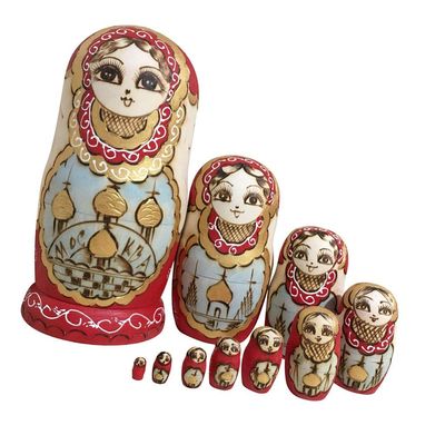 misppro 10 Pcs Vintage Russian Babushka Matryoshka Nesting Dolls for Children