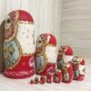 misppro 10 Pcs Vintage Russian Babushka Matryoshka Nesting Dolls for Children view 2