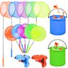 14Pack Telescopic Butterfly Nets Foldable Buckets and Water Gun Set Colorful Fishing Bugs Nets Outdoor Tools for Catching Insect view 1