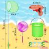 14Pack Telescopic Butterfly Nets Foldable Buckets and Water Gun Set Colorful Fishing Bugs Nets Outdoor Tools for Catching Insect view 3