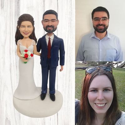 Justyling Custom Bobbleheads - Couple Group (Groom & Bride)