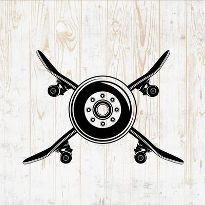 Skateboard Decals Peel and Stick - Wall Vinyl Decals Stickers - Custom Personalized Skater Skateboarding Silhouette - Car Window Truck Laptop Tumbler - Girls Boys Kids Bedroom Room Decor DWSV18255