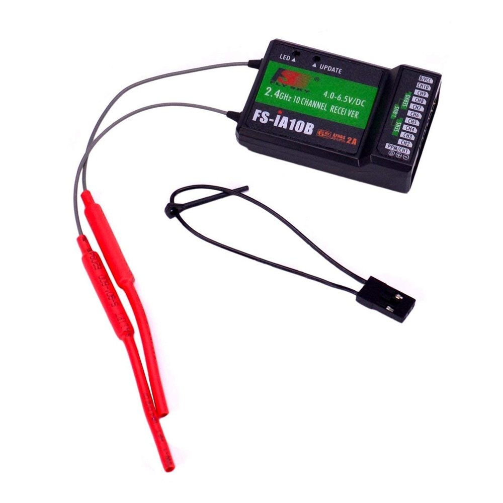 HNW Flysky FS-iA10B Receiver 2.4G10CH PPM Output Compatible for FS I6 I10 I6S I6X Transmitter (FS-iA10B)