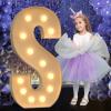 Mixifox Marquee Light Up Letters, 4FT Marquee Letters, Large Light Up Letter for Party Decor, Mosaic Balloon Frame, Cardboard Letter for Birthday Wedding Engagement Party Decorations, Giant Letter S view 1