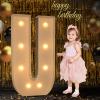 Mixifox Marquee Letters 3 Feet Tall, 3FT Large Light up Letters U, Big Sign U with Warm White Light for Birthday Wedding Proposal Engagement Graduation Party Backdrop Decorations view 1