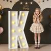 Mixifox Marquee Letters 4 Feet Tall, 4FT Large Light up Letters K, Big Sign K with Warm White Light for Birthday Wedding Proposal Engagement Graduation Party Backdrop Decorations view 1
