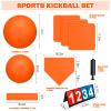 Jenaai 9 Pcs Sports Kickball Set Include 2 Pieces Kickball 5 Pieces Bases Flip Scoreboard and Pump Basketball Football Baseball Tennis Sport(10 Inch, 8.5 Inch,Orange) view 2