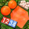Jenaai 9 Pcs Sports Kickball Set Include 2 Pieces Kickball 5 Pieces Bases Flip Scoreboard and Pump Basketball Football Baseball Tennis Sport(10 Inch, 8.5 Inch,Orange) view 3