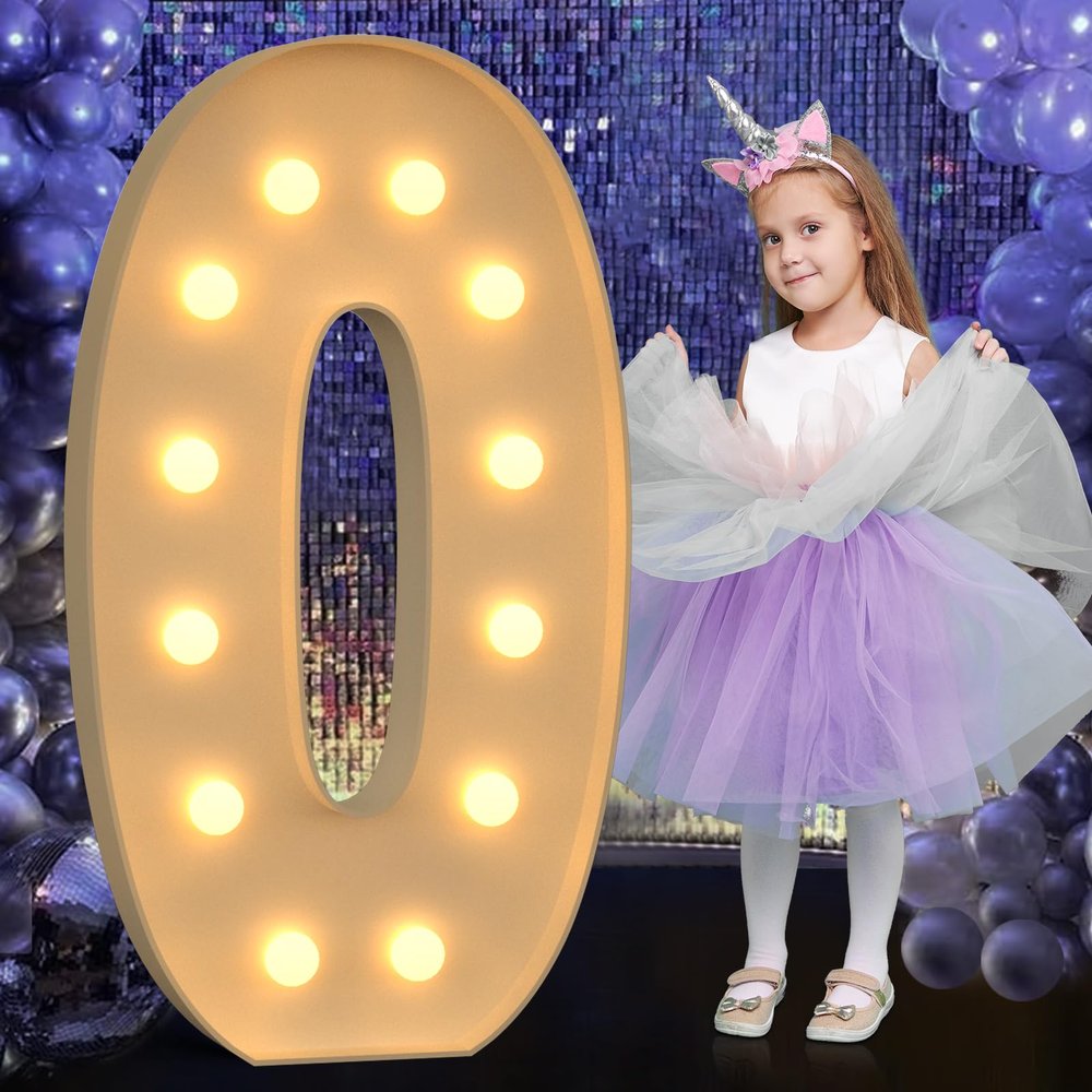 Mixifox Marquee Letters 4 Feet Tall, 4FT Large Light up Letters O, Big Sign O with Warm White Light for Birthday HOCO Wedding Proposal Engagement Graduation Party Backdrop Decorations