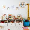 Relaxdays Children's Wall Clock, Diameter 30 cm, Children's Room Clock Lion Colourful Numbers, Learning Time, Learning Clock Boy and Girl, Yellow view 2