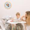 Relaxdays Children's Wall Clock, Diameter 30 cm, Children's Room Clock Lion Colourful Numbers, Learning Time, Learning Clock Boy and Girl, Yellow view 3