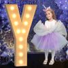 Mixifox Marquee Letters 4 Feet Tall, 4FT Large Light up Letters Y, Big Sign Y with Warm White Light for Birthday Wedding Proposal Engagement Graduation Party Backdrop Decorations view 1