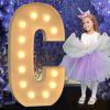 Mixifox Marquee Letters 4 Feet Tall, 4FT Large Light up Letters C, Big Sign C with Warm White Light for Birthday HOCO Wedding Proposal Engagement Graduation Party Backdrop Decorations view 1