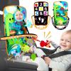 Innofans Baby Car Seat Dinosaurs Toys - Kick and Play Double Sided Infant Car Seat Toys with Plush Toys, Mirror, Teether for Baby, Babys Travel Activities, Christmas Birthday Gifts Newborn Infant Toys view 1