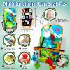 Innofans Baby Car Seat Dinosaurs Toys - Kick and Play Double Sided Infant Car Seat Toys with Plush Toys, Mirror, Teether for Baby, Babys Travel Activities, Christmas Birthday Gifts Newborn Infant Toys view 4