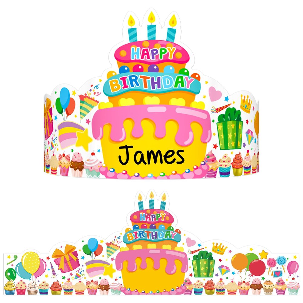 TENDFINE 36 Pack Birthday Crowns for Kids Colorful Paper Party Hats Birthday Crown Set for Teachers Students Classroom