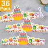 TENDFINE 36 Pack Birthday Crowns for Kids Colorful Paper Party Hats Birthday Crown Set for Teachers Students Classroom view 3