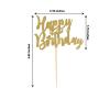 24 Gold Glittered Happy Birthday Cake Cupcake Toppers Party Reception Catering Accessories Craft Decorations Supplies view 2