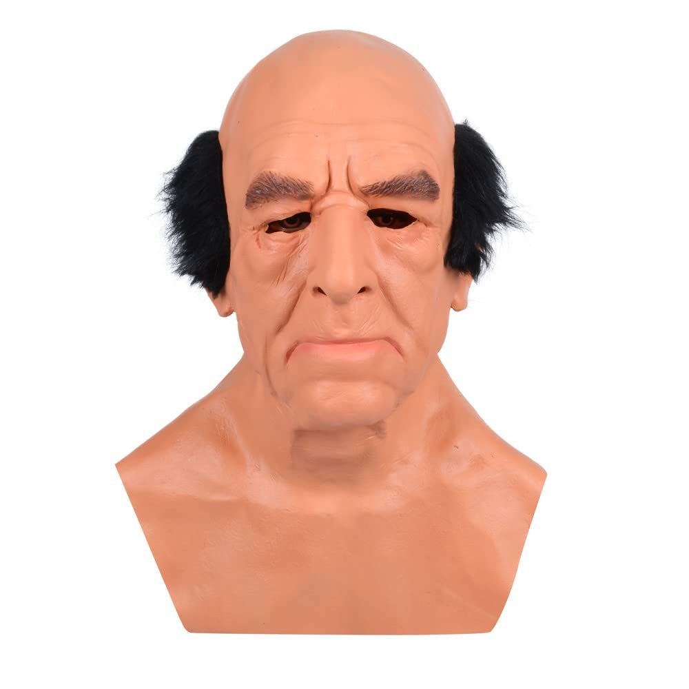 BaronHong Realistic Old Man Mask Latex Mask for Carnival Halloween Cosplay Party Costume Masquerade Props(G,M)