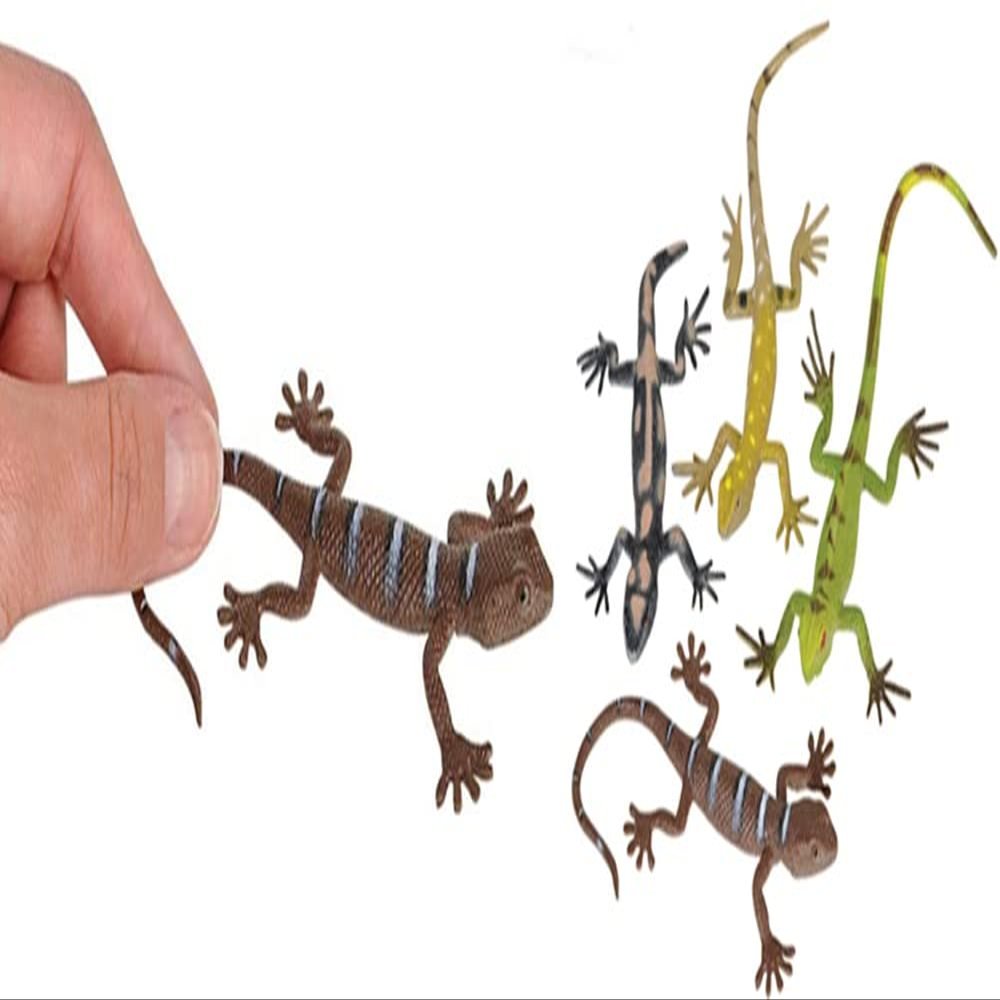 HAPPY DEALS ~ Lizard Figures | 12 Pc | Reptile Animals Toys | 5 Inch Size