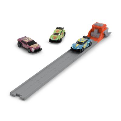 Driven by Battat Nitro Launcher Toy Car Race Track Set with 3 Sports Cars, 5 Racing Tracks & Launcher Compatible with Pocket Playsets Exciting Gift for 3+ Years