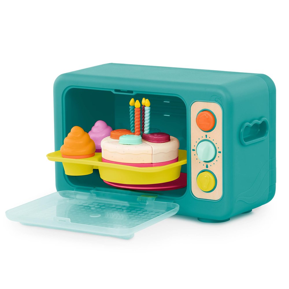 B. toys  Play Oven Set  22 Pieces Cake Baking Playset  Pretend Cupcake Decorating  Lights & Sounds  3+ Years Mini Chef  Bake  a  Cake Playset