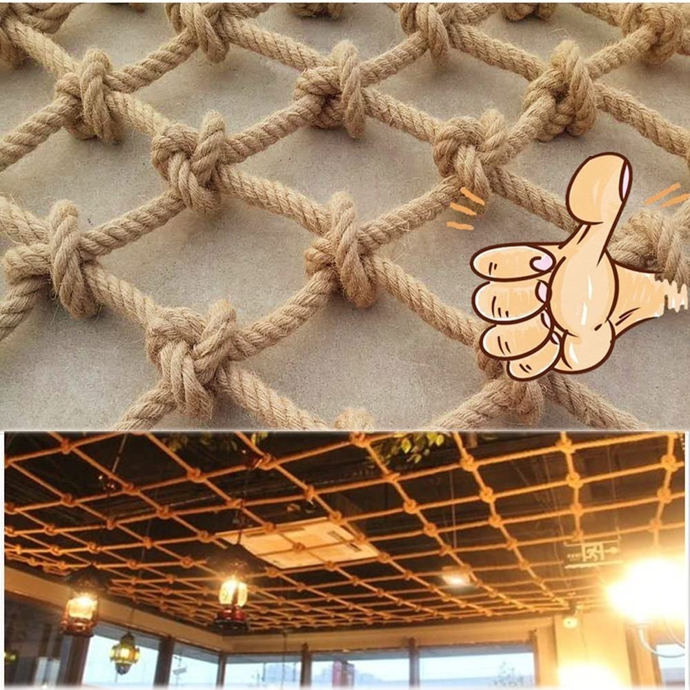 LGLFDJ Safety Anti-Fall Fence Net for Children Pet Cat,Playground Net Climbing Net,Indoor Outdoor Rope Net for Treehouse and Wall Balcony Banister Protection Decor Mesh Jute Rope