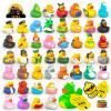 30 Pcs Rubber Ducks with Tags for Ducking,30 Mini Ducks+30 Tags+30 Straps,Toddler Baby Bath Toys Party Favors view 1