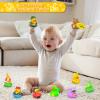 30 Pcs Rubber Ducks with Tags for Ducking,30 Mini Ducks+30 Tags+30 Straps,Toddler Baby Bath Toys Party Favors view 3