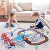 CUTE STONE Toy Train Set for Toddler, Train Track Set with Cars, Electric Train with Realistic Sound, Train Track Playset for 3 4 5 Years Old Girls Boys view 2