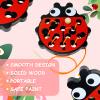 Sealive Wooden Lacing Toys for Toddlers - Fun Learning Activity for Preschoolers | Develop Fine Motor Skills | Durable Montessori Toy for Travel (Ladybug) view 3