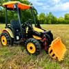 Kidsera 24V Ride on Tractor with Front Loader, Ride On Excavator with 24volt Dual Motors 4-Gearbox Metal Frame Kids Electric Vehicles 24V Power Wheels 24v Ride on Toys for Big Kids (Yellow) view 2