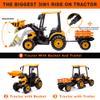Kidsera 24V Kids Ride on Tractor with Trailer & Front Loader, 3 In1 Tractor 4-Gearbox 24volt Dual Motors Metal Frame, 24V Ride on Toys for Big Kids, Power Wheels Kids Electric Vehicles (Yellow) view 4