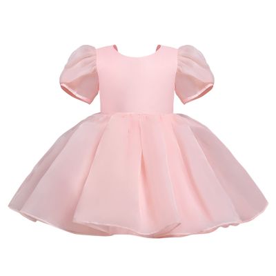 Bubble Dress Sleeve Toddler Girls Party Print Patchwork 28Y Clothes Kids Costume Princess Tulle Girls (Pink, 4-5 Years)
