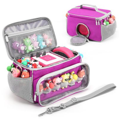 PISOSN Portable Carrying Case Compatible with Toniebox Starter Set and Tonies Figurines, Storage Musical Toy Carrying Bag for Toniebox 2 & Accessories (Purple)